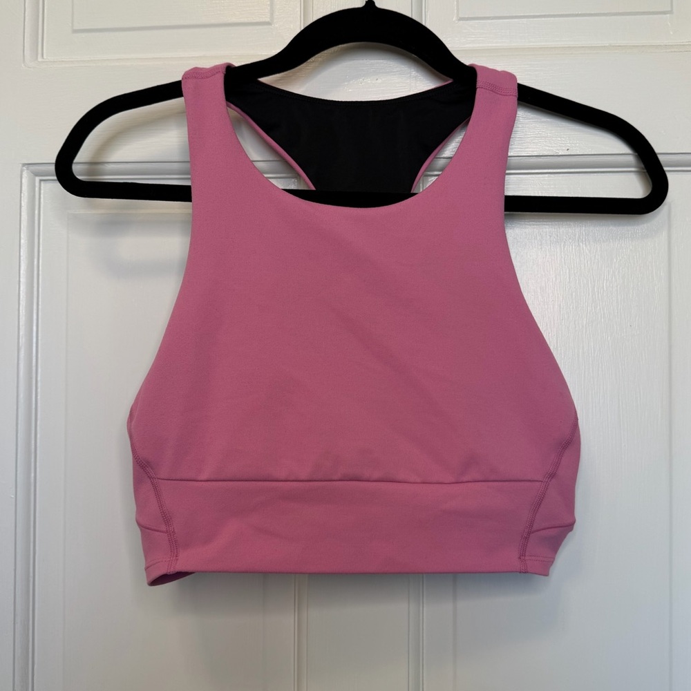 Zella Pink High Neck Racerback Sports Bra Size Medium